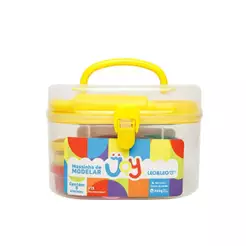 Kit Massa de Modelar Joy Maleta - 8 Cores Mais 15 Moldes Leo&Leo Leonora - 73532
