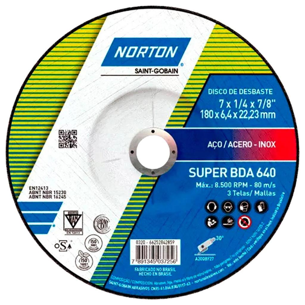 Caixa Disco de Desbaste 7" - Bda Norton 640  (10 unidades)