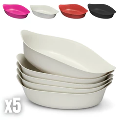 Kit 5 Barquinha Plástica Petisqueira Acompanhamento Molhos Estilo JaponesCanoa Barca Para Petiscos