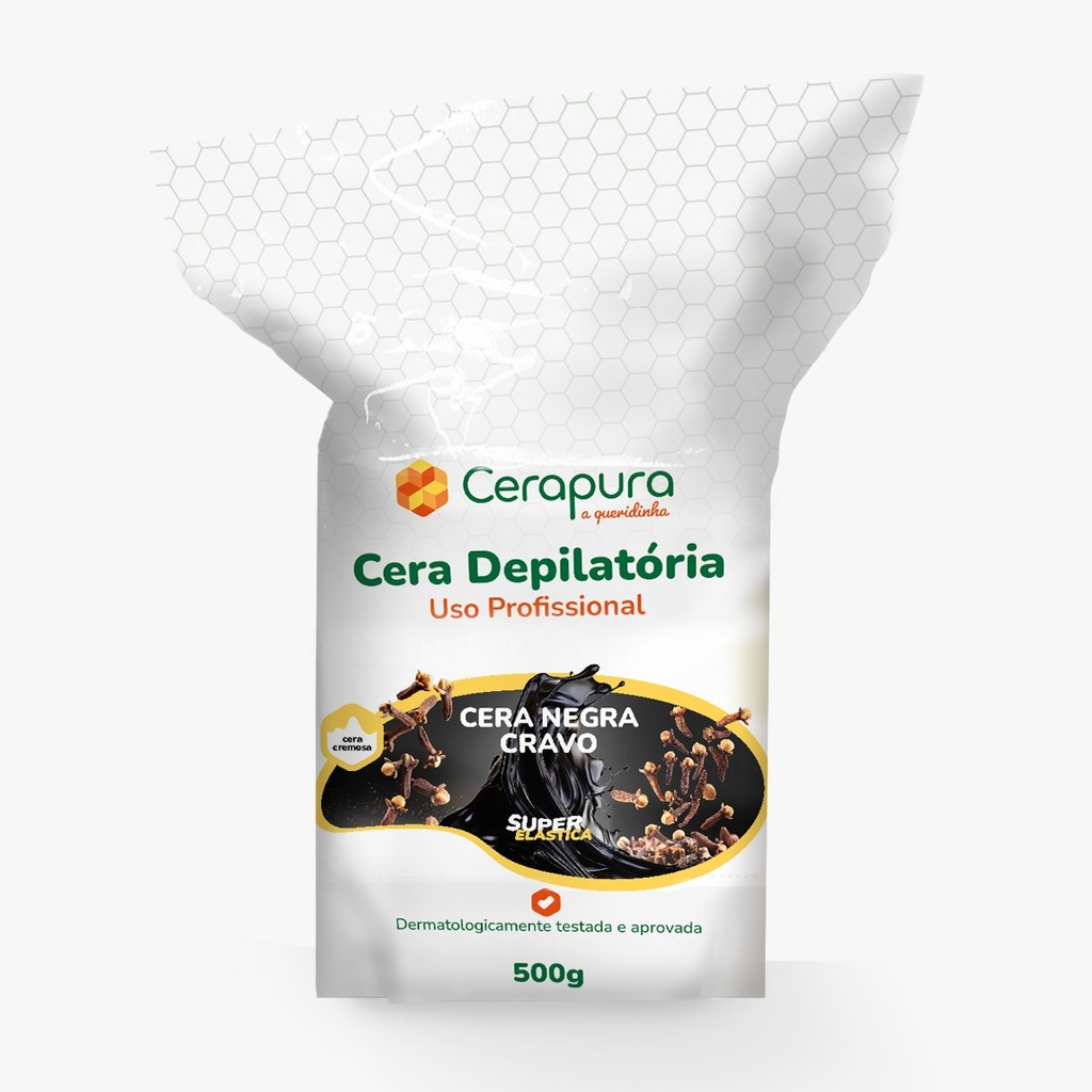Cera Depilatoria Negra Cravo Elastica - 500g (cerapura)
