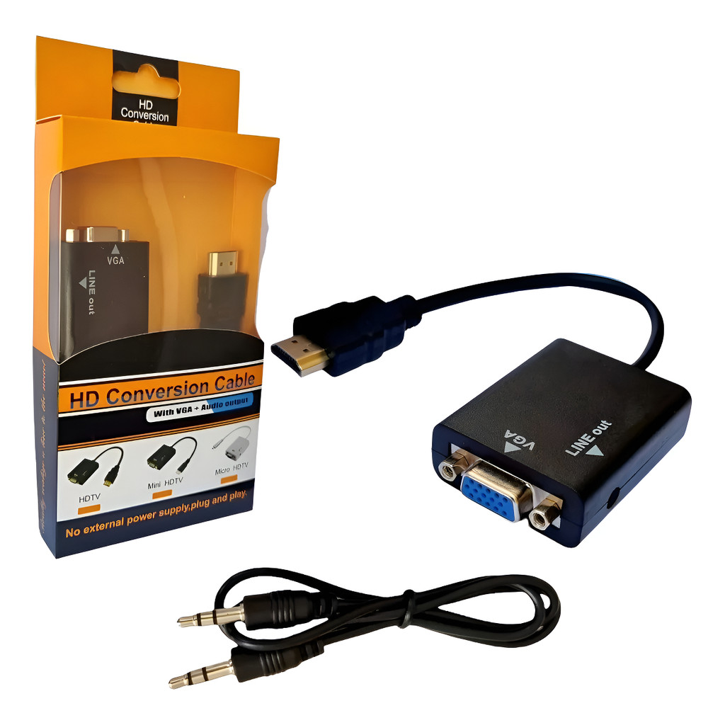 Conversor Adaptador De Video Hdmi Vga Com P2 Vga01