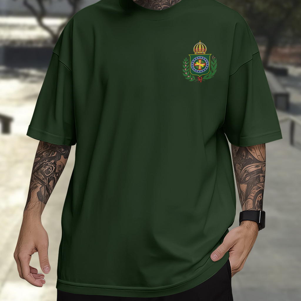 Camiseta Clássica do Império Brasileiro Camisa Patriótica Imperial Brasil Algodão