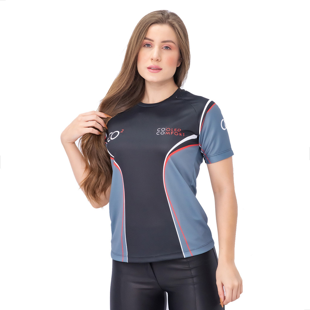 Camisa Dry Fit Feminina Academia Treino Fit Proteção Uv Co2 Blusa Academia Feminina