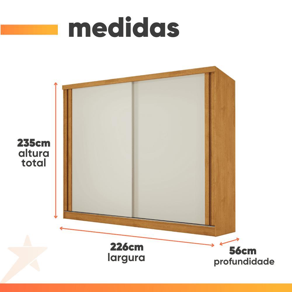 Detalhes do Guarda Roupas Casal 2 Portas de Correr 4 Gavetas Flex 100% MDF Porto