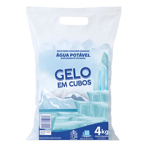 Saco Para Gelo Universal Cubo Com Alça 4kg C/ 1000und F.a