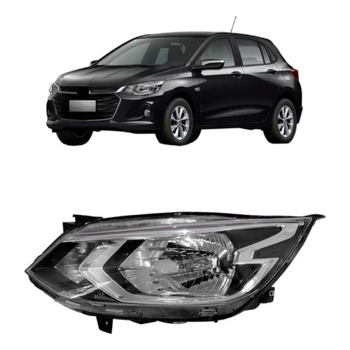 Farol Onix Lt 2020 2021 2022 Dianteiro Cromado S/ Led Manual
