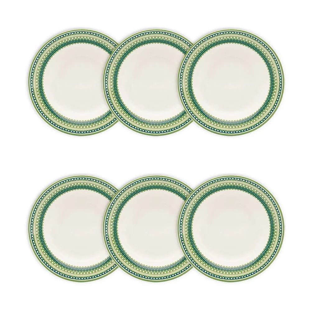 Jogo de Pratos de Sobremesa Cerâmica 6 peças 18cm Biona | Oxford