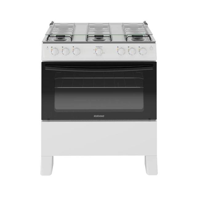 Fogão Itatiaia Star New Piso 6 Bocas Branco Mesa de Inox Bivolt 3700000473