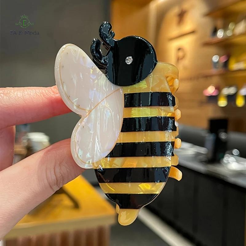 EA & Moda Garra De Cabelo Dos Desenhos Animados Para Mulheres Bonito Abelha Bola Forma Tubarão Criativo Acrílico Animal 