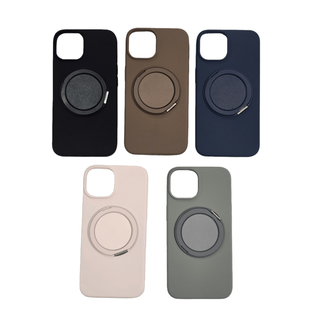 Capa Compatível iPhone 13 14 15 16 17 Pro Max Magnética com Suporte 360° Giratório Anti-queda Silicone Premium