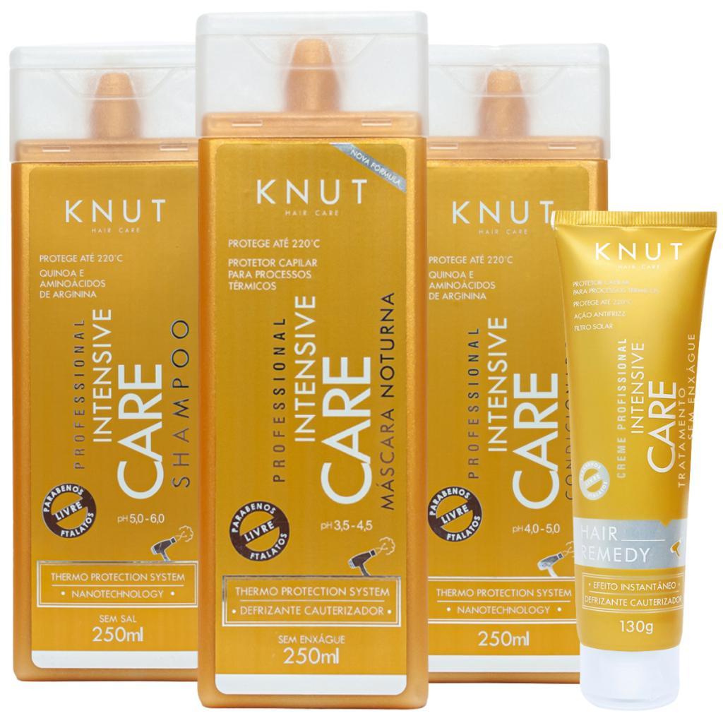 Kit Knut Intensive Care Shampoo + Condicionador 250ml Máscara Noturna 250g Hair Remedy 130g em Oferta na Shopee