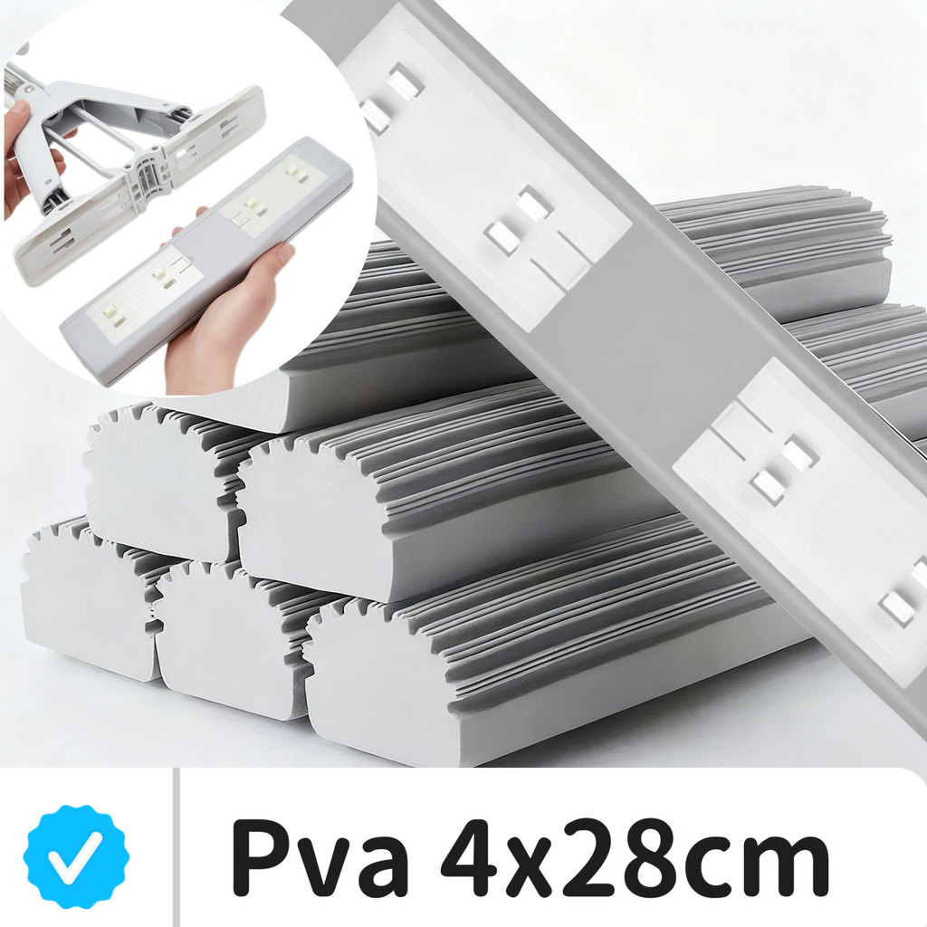 Refil  PVA Mop Rodo 4x28 cm - Substituição|Ideal para limpeza úmida, fácil de limpar
