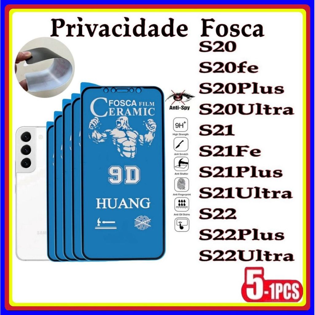 Película Privativa Fosca Cerâmica Anti-Spy Matte Hidrogel Samsung S20 S20PLUS S20FE S21 S21FE S22 S22PLUS S22ULTRA em Oferta na Shopee