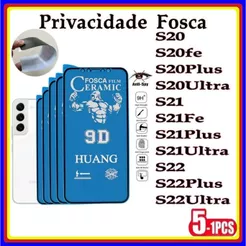 Película Privativa Fosca Cerâmica Anti-Spy Matte Hidrogel Samsung S20 S20PLUS S20FE S21 S21FE S22 S22PLUS S22ULTRA