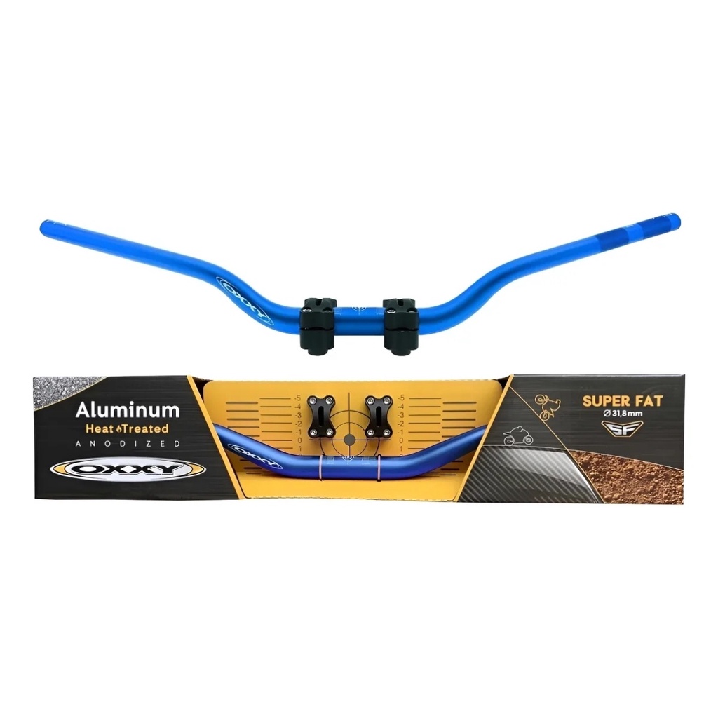 Guidão Oxxy Fat 31.8mm Baixo Bros 160 Fazer 250 Xre 300 Azul