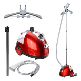 Steamer Vaporizador Passador de Roupas Profissional 2000W Vermelho Vertical Com Haste Ajustável em Oferta na Shopee