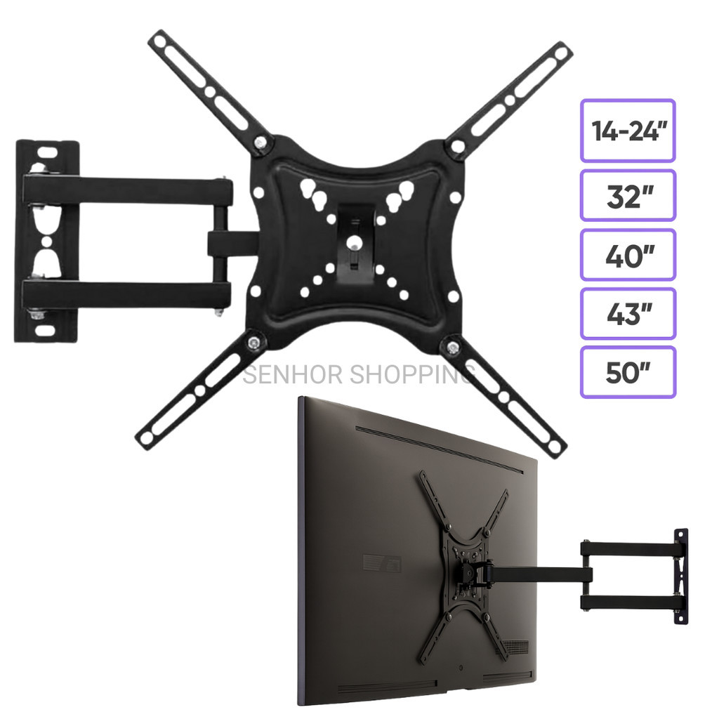 Suporte Universal Articulado Para TV e Monitor TRI de Parede Lcd Led Tv Smart 14 até 50 Polegadas