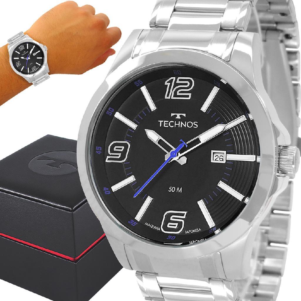 Relógio Masculino Prata Technos Analógico Original Garantia
