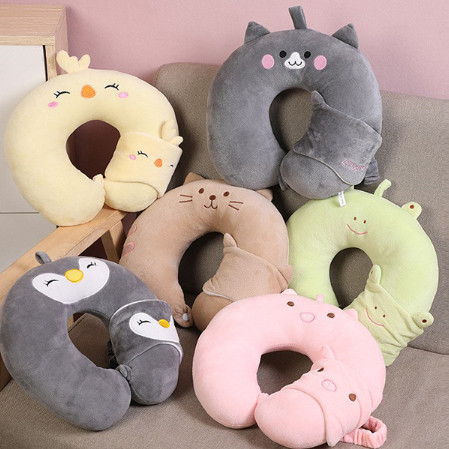 Kit Viagem Almofada de Pescoço + Máscara de Dormir Conforto Máximo para Carro, Avião e Ônibus KSL-73 em Oferta na Shopee