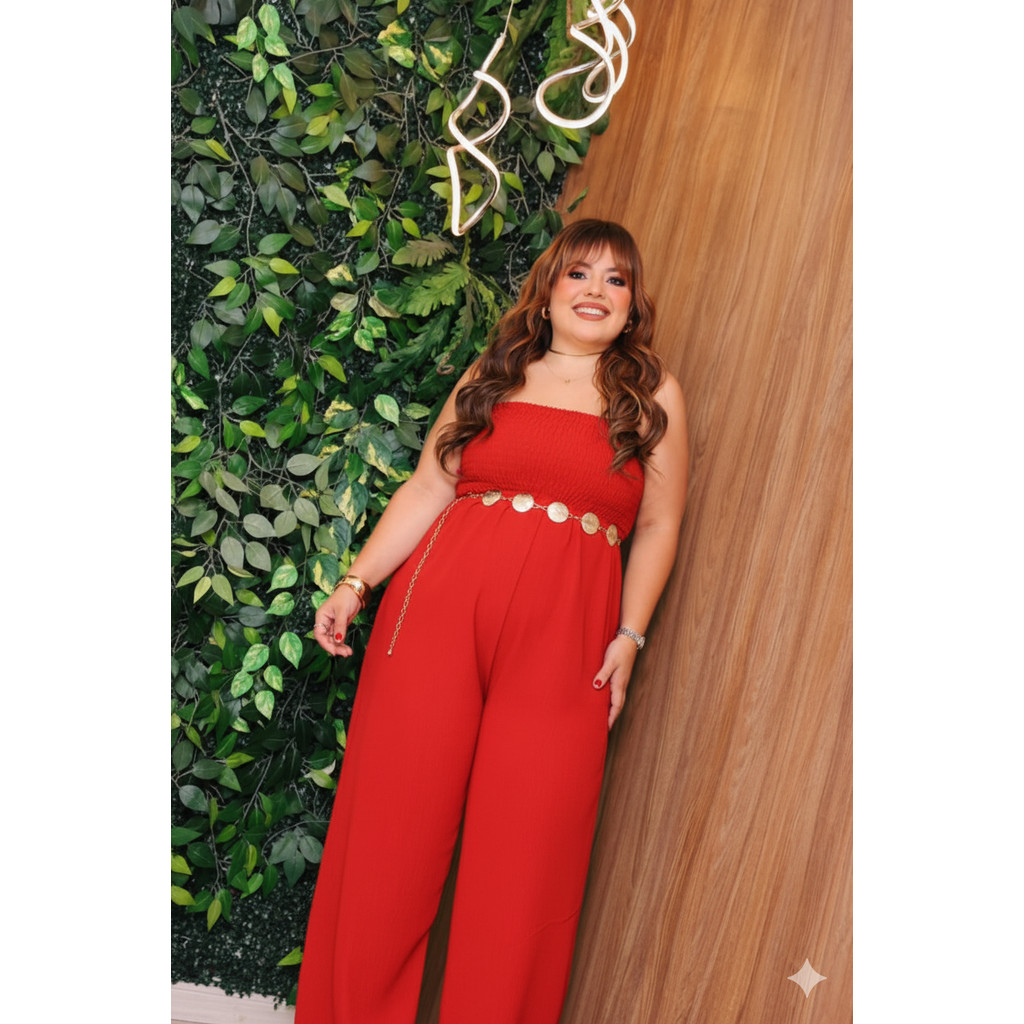 Macacão Longo Feminino com Busto em Lastex Tomara que Caia – Elegante e Confortável – Do Slim ao Plus Size 38 ao 60