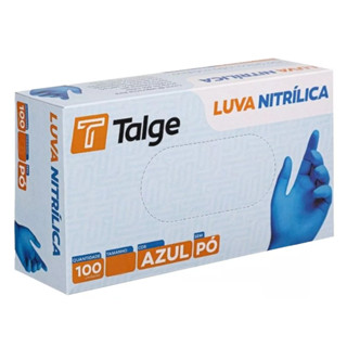 Luva Nitrílica Caixa c/ 100 Luvas Sem Pó Azul 100un - TALGE em Oferta na Shopee