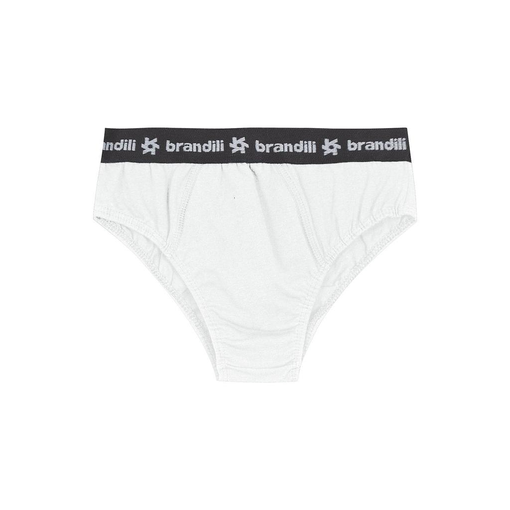 Cueca slip infantil menino em cotton Brandili Branco