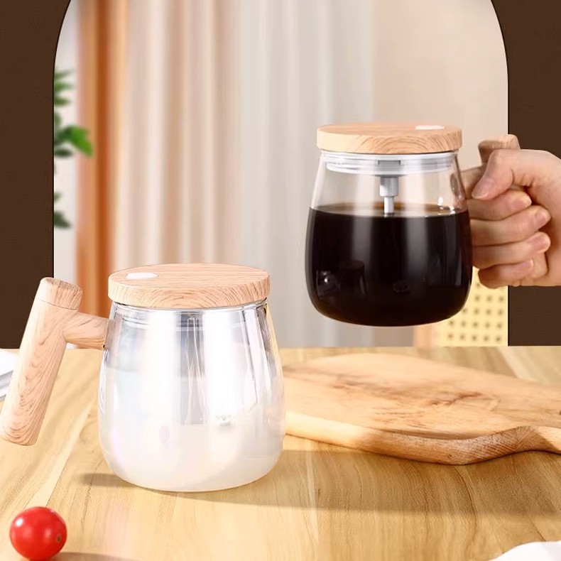 Chaleira Misturadora De Café Automática Agitadora Elétrica Giratória Para Chá Leite e Café 400ml — imagem 2 de 2
