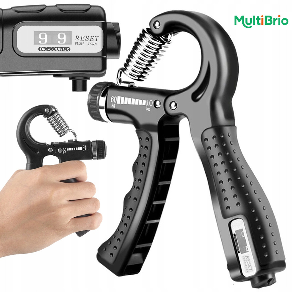 Aparelho de Exercício para Mãos com Contador e Ajuste de 5-60kg - Handgrip para Fitness Doméstico em Oferta na Shopee