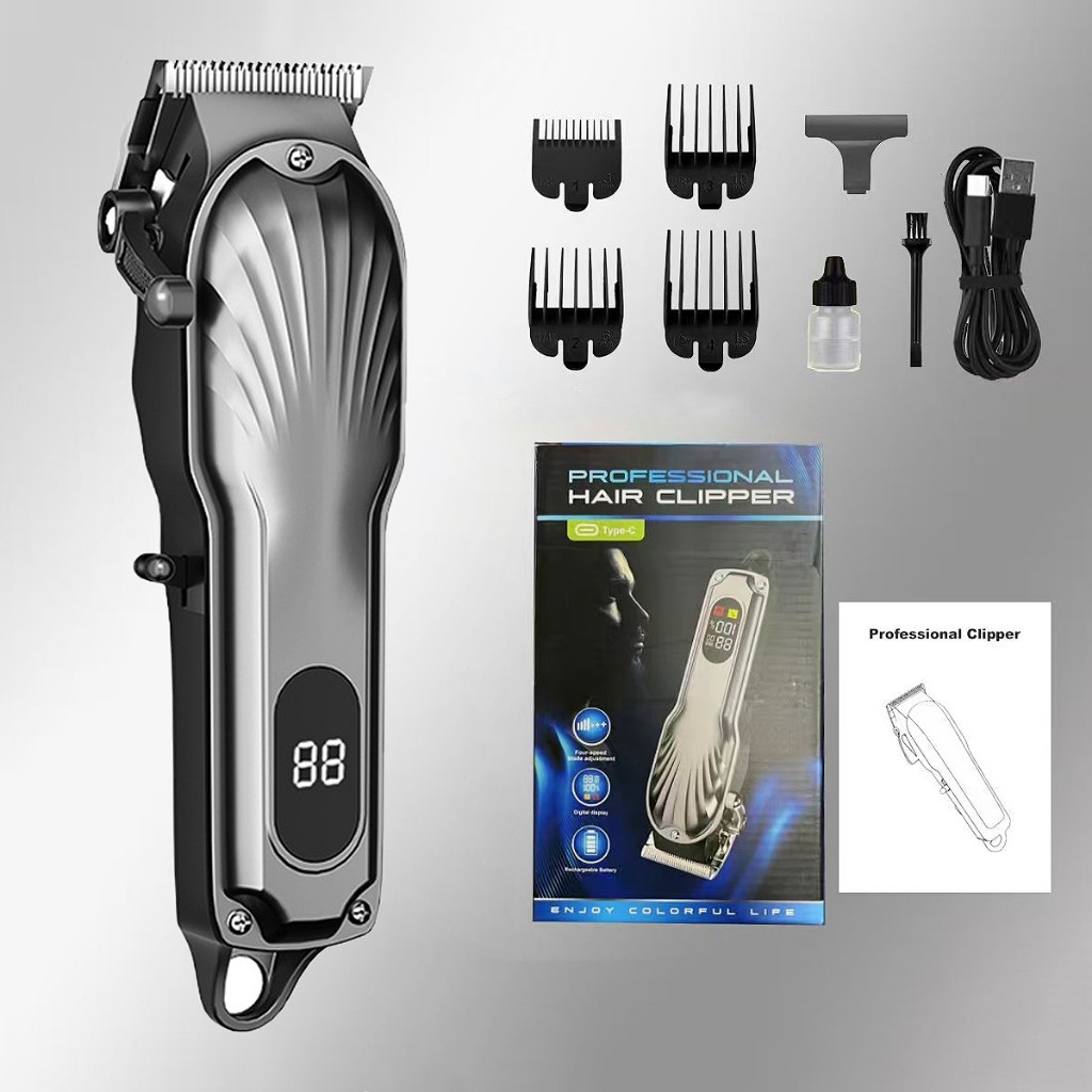 MODIVA Máquina de Cortar Cabelo Elétrica Display Digital Recarregável Aparelho de Corte USB-C Sem Fio em Oferta na Shopee