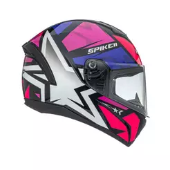 Capacete Fechado Spike II 1ST Preto Pink Peels