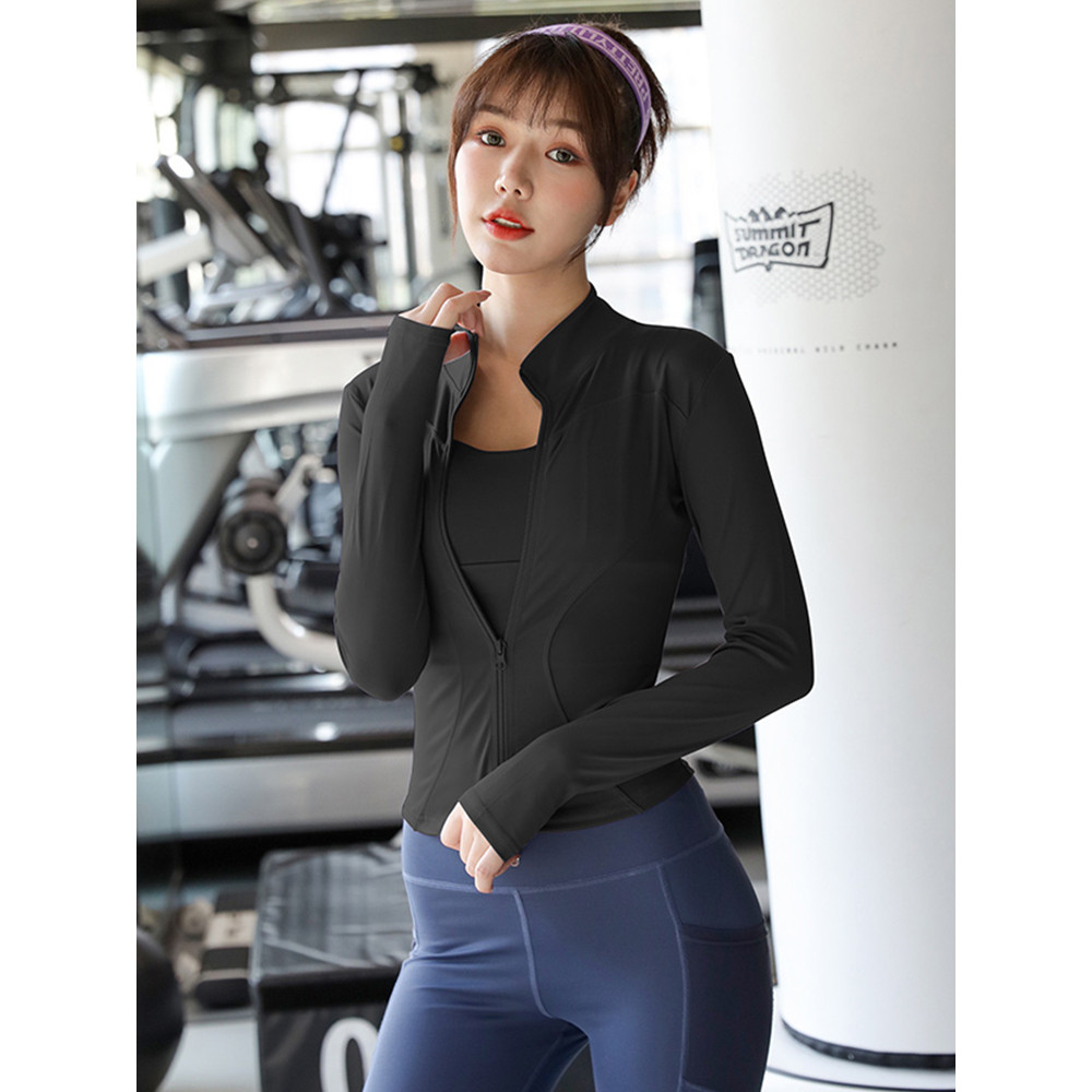 Yoga Correndo Secagem Rápida Ajuste Manga Longa Quatro Estações Cintura-Pitoon Estilo Curvo Para Mulher