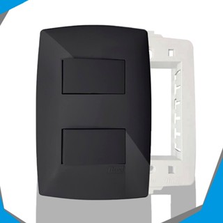 Cj Interruptor Duplo Simples 4x2 - Blux Home Grafite em Oferta na Shopee
