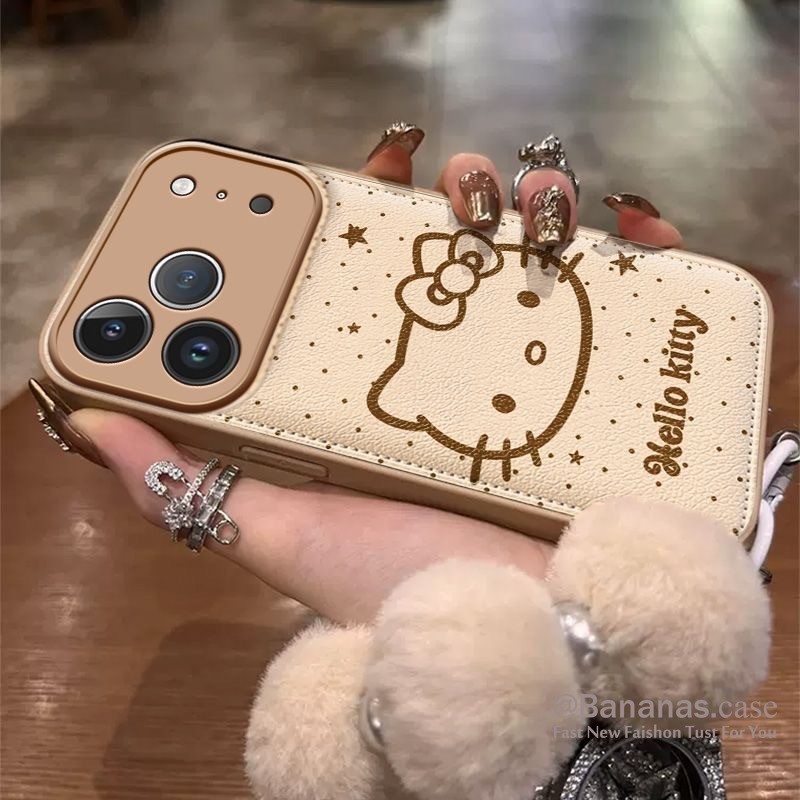 Compatível Com iPhone 17 16 15 14 13 12 11 Pro Max X Xr Xs 7 8 Plus SE2020 Capa De Telefone Fofa Marrom Kt Cat + Cordão em Oferta na Shopee