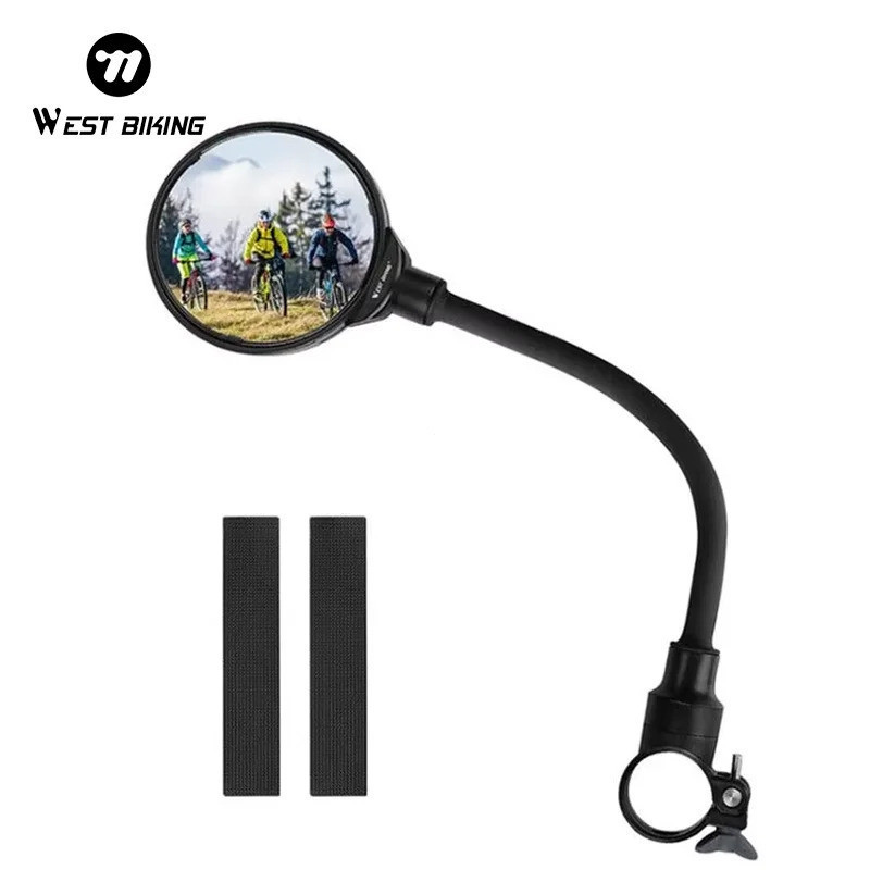 WEST BIKING 1Pcs Espelho para Bicicleta MTB e Bicicleta de Estrada Espelho Retrovisor para Guidão Acessórios para Bicicl