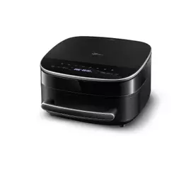 Fritadeira Elétrica Air Fryer Fischer Dual Grill 6L com 9 Receitas Pré-Programadas 2600W Preto 220V