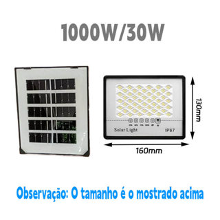 Refletor Led Solar 1000w Holofote Com Placa Bateria à Prova Dágua/controle Remoto em Oferta na Shopee