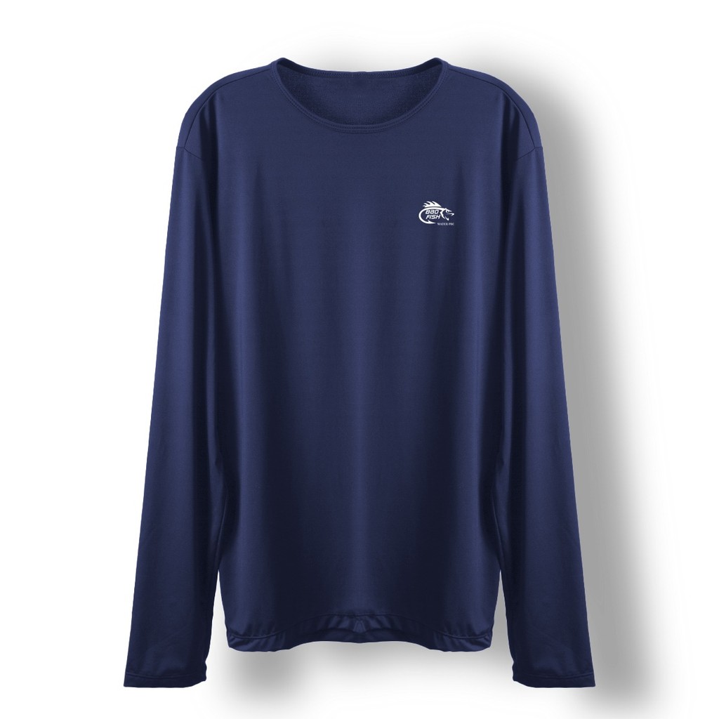Camiseta Termica Camisa Manga Longa Masculina Dry Fit Bad Fish - Azul Marinho