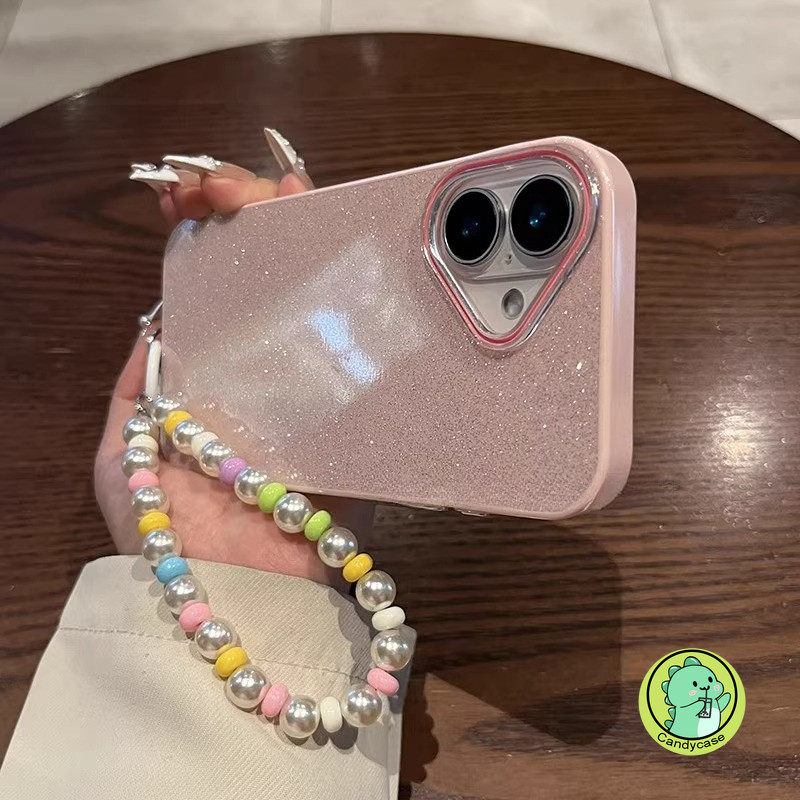Capa De Telefone Brilhante Com Pulseira De Pérola Para Samsung Galaxy A07 A06 F06 M06 F05 M05 A05S A04E A04S M04 F04 A03
