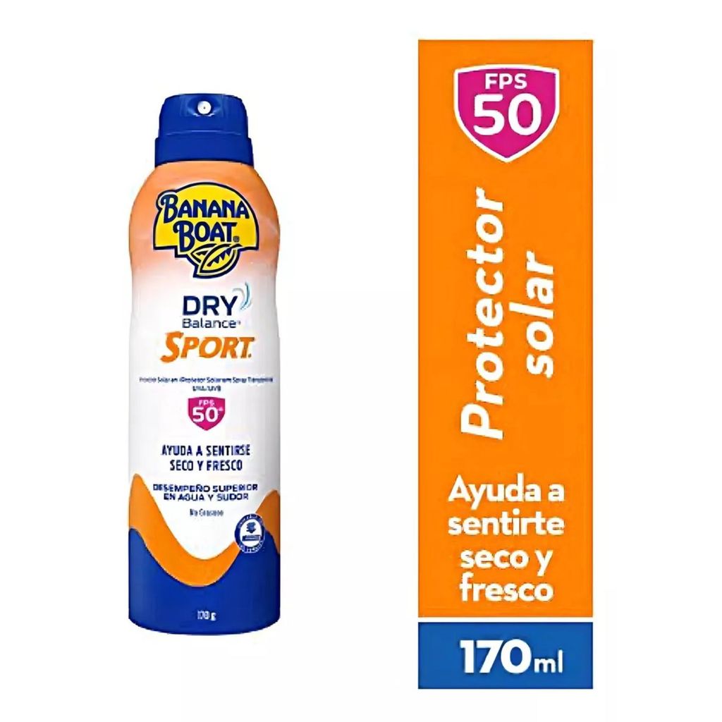 Protetor Bloqueador Filtro Solar Banana Boat Dry Balance Sport FPS50 Não Oleoso 170g Spray