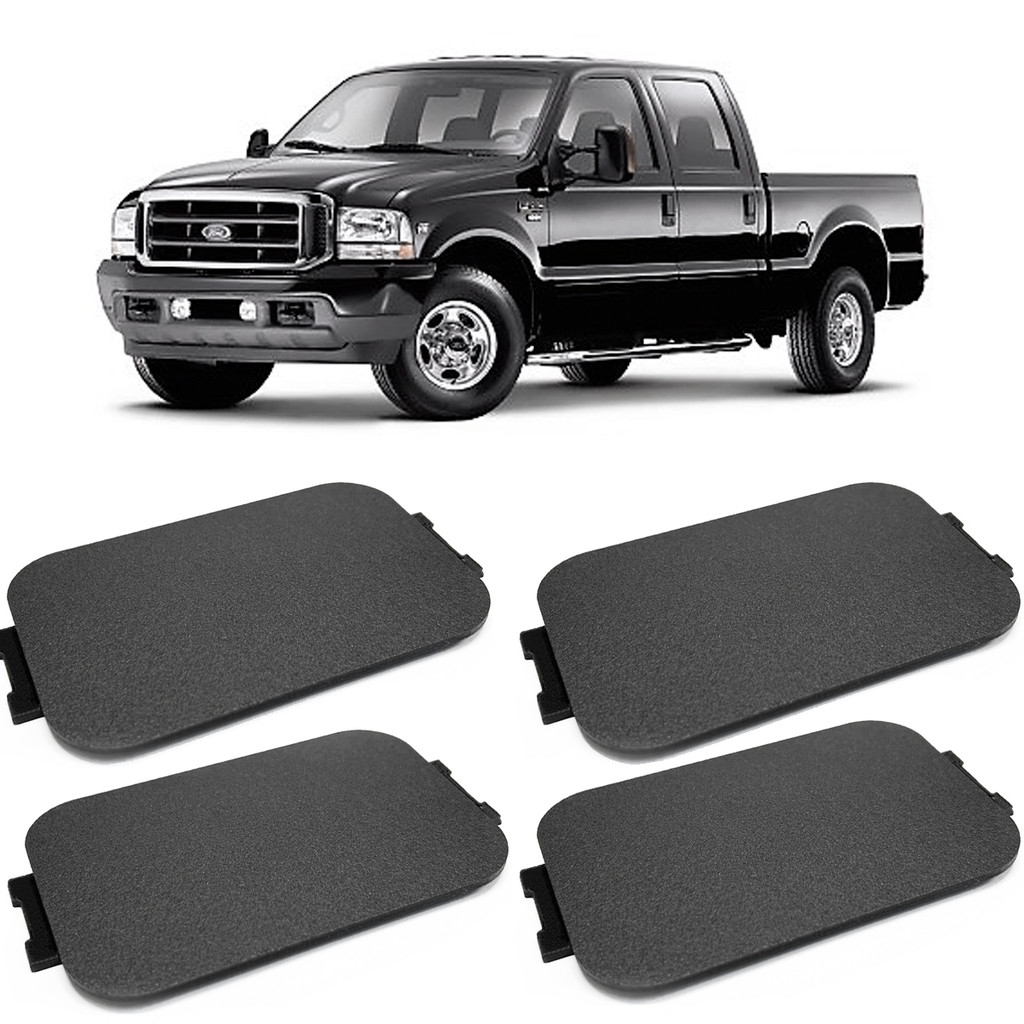 Kit 4 Tampa Acabamento Lateral Caçamba Ford F250 1999 a 2011 Furo Gancho Lateral Overlap