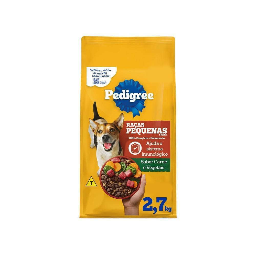 Ração Pedigree Carne e Vegetais Cães Adultos Raças Pequenas e Minis 2,7 kg
