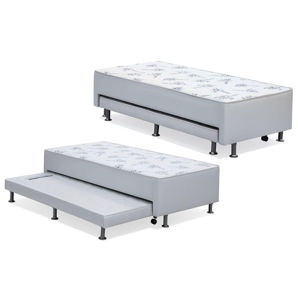 Cama Box c/Auxiliar Conjugado Solteiro: Colchão Ortopédico Courano Bianco (88x188) Ortobom em Oferta na Shopee