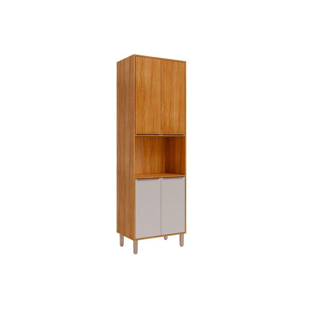 Módulo Cozinha MGM Divina Paneleiro c/ 4 Portas e 1 Nicho p/ Forno 70 cm Cinamomo/Off White-MGM