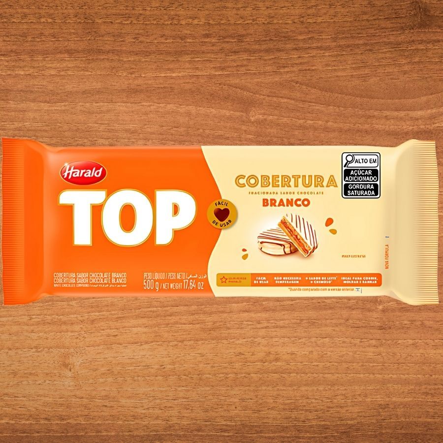 Cobertura em Barra Fracionada Chocolate Branco - Top - 500g - 1 unidades - Harald - Rizzo em Oferta na Shopee