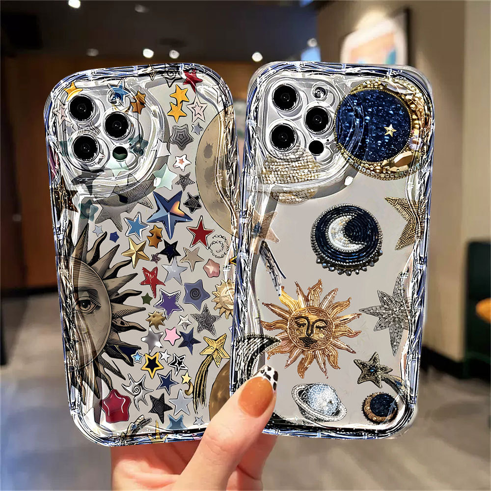 Capa Para Samsung A56 A36 A55 A54 A16 A15 A14 A05 A51 A52 A34 A35 A32 A13 A12 A04E Sol e estrelas