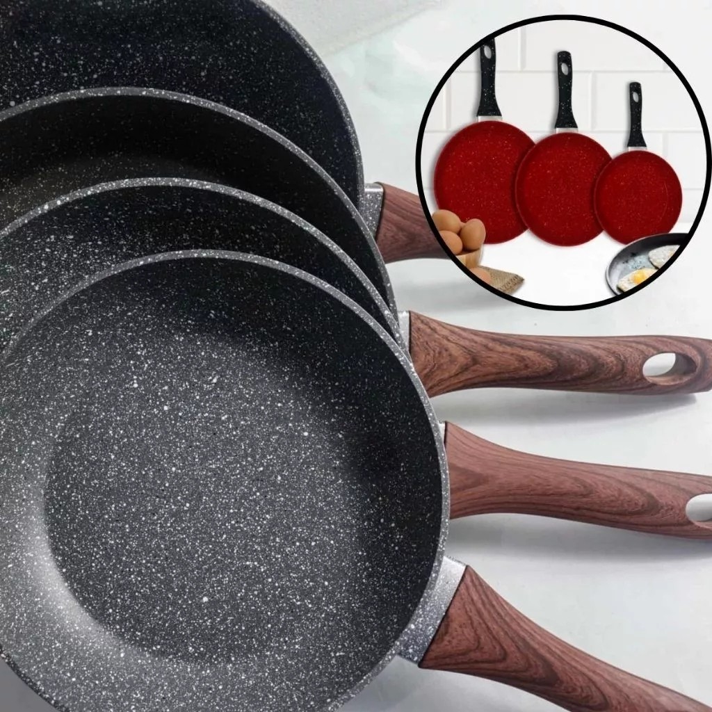 Frigideira Antiaderente Alumínio Cozinha Panela Wok Preparo Rápido 26cm 28cm Panqueca Omelete