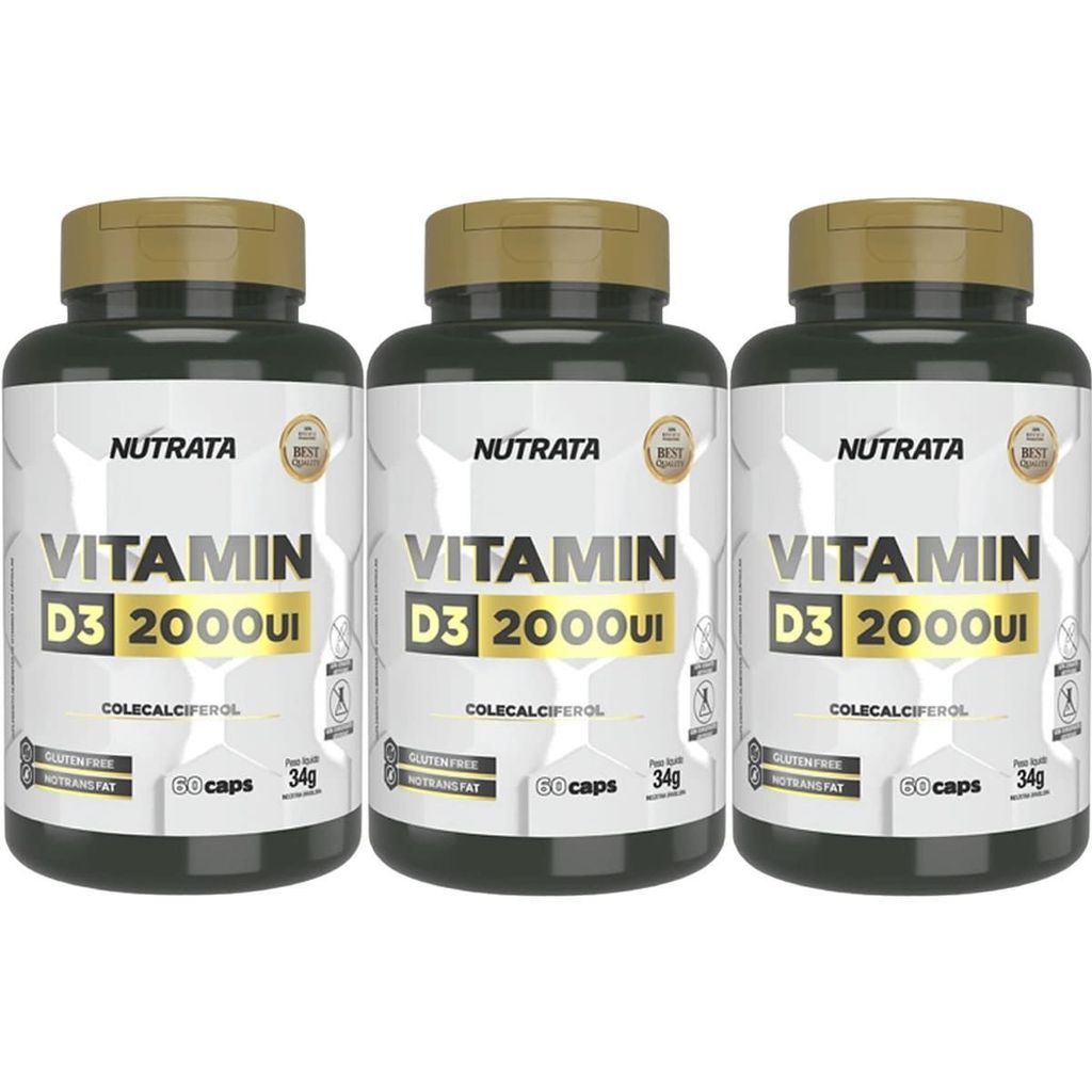 Kit 3X Vitamina D3 - 60 Cápsulas - Nutrata