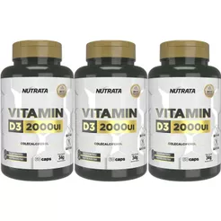 Kit 3X Vitamina D3 - 60 Cápsulas - Nutrata