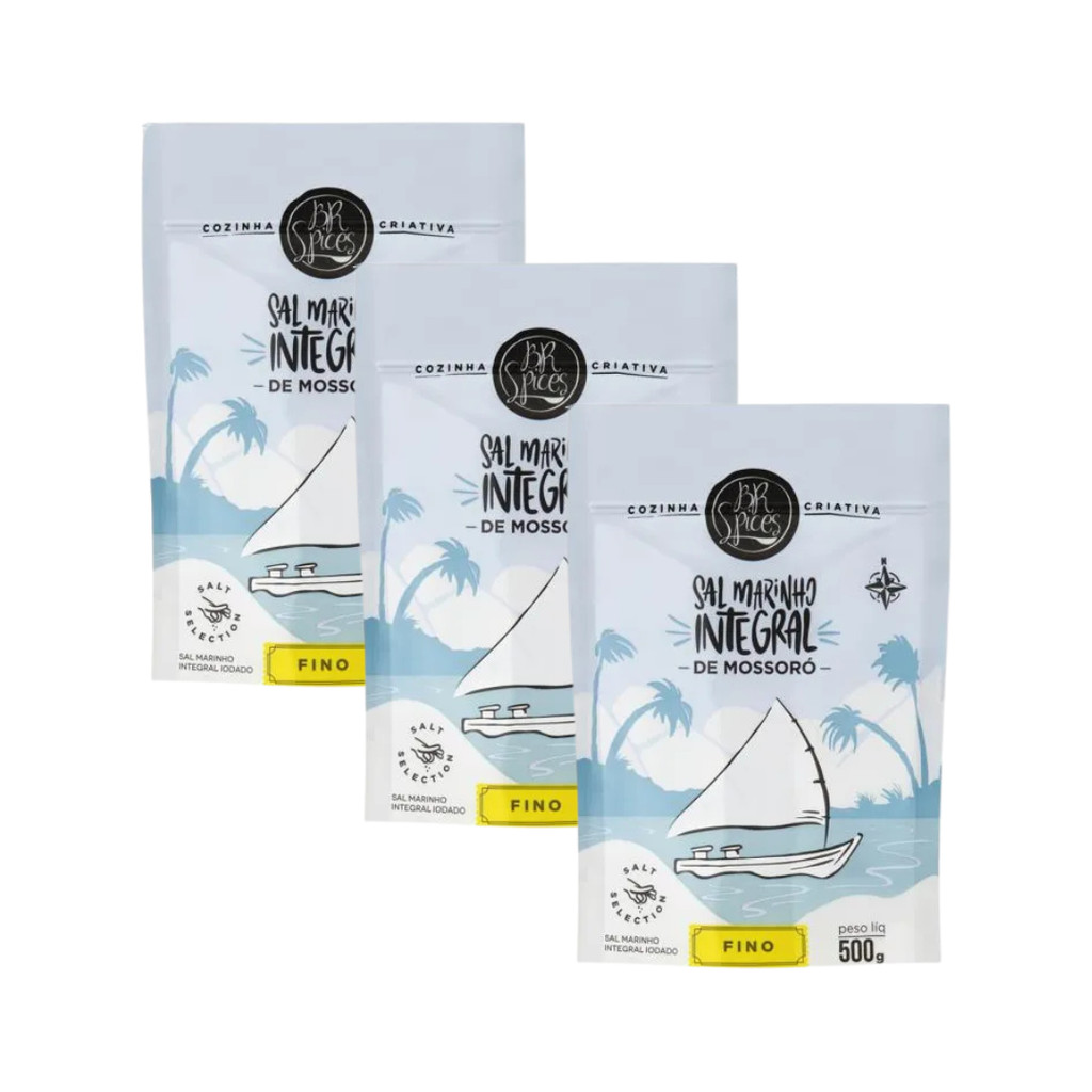Kit 3 Sal Marinho Integral De Mossoró De 500g Cada Br Spices em Oferta na Shopee