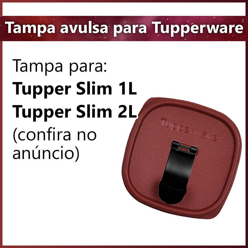 Acessórios Tupperware Tampa Jarra Tupper Slim 1L e 2L Guarda Suco Inferior e Cap Garrafa Vasilha